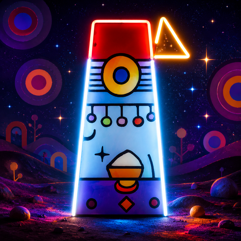 Lighthouse Painting In Abstract Art LED Neon Sign Light Pop Art