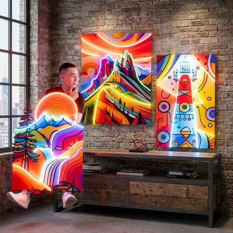 Landscape Painting In Abstract Art LED Neon Sign Light Pop Art