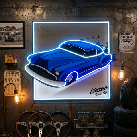 Hot Rod Racer LED Neon Sign Light Pop Art