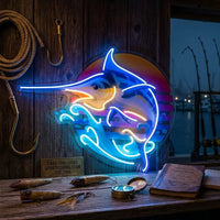 Colorful Ocean Fishing LED Neon Sign Light Pop Art