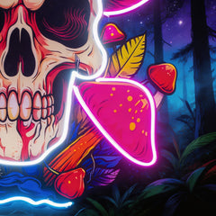 A Skull With A Mushroom Hat LED Neon Sign Light Pop Art