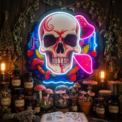 A Skull With A Mushroom Hat LED Neon Sign Light Pop Art