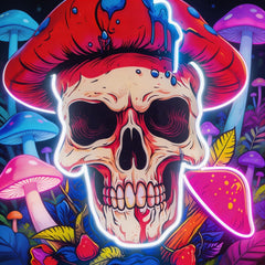 A Skull With A Mushroom Hat LED Neon Sign Light Pop Art