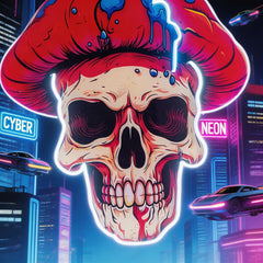 A Skull With A Mushroom Hat LED Neon Sign Light Pop Art