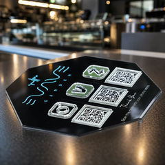 Custom Triple QR Code Octagon Stand