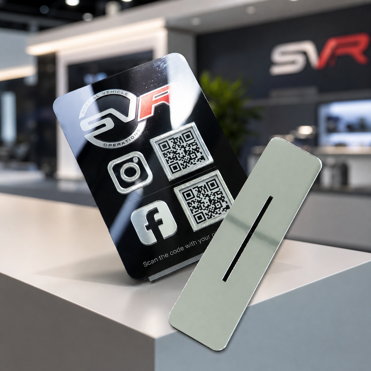 Custom Double QR Code Vertical Rectangle Stand Layout B