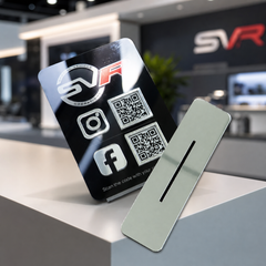 Custom Double QR Code Vertical Rectangle Stand Layout B