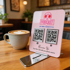 Custom Double QR Code Square Stand Layout A