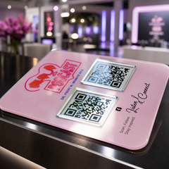 Custom Double QR Code Square Stand Layout A