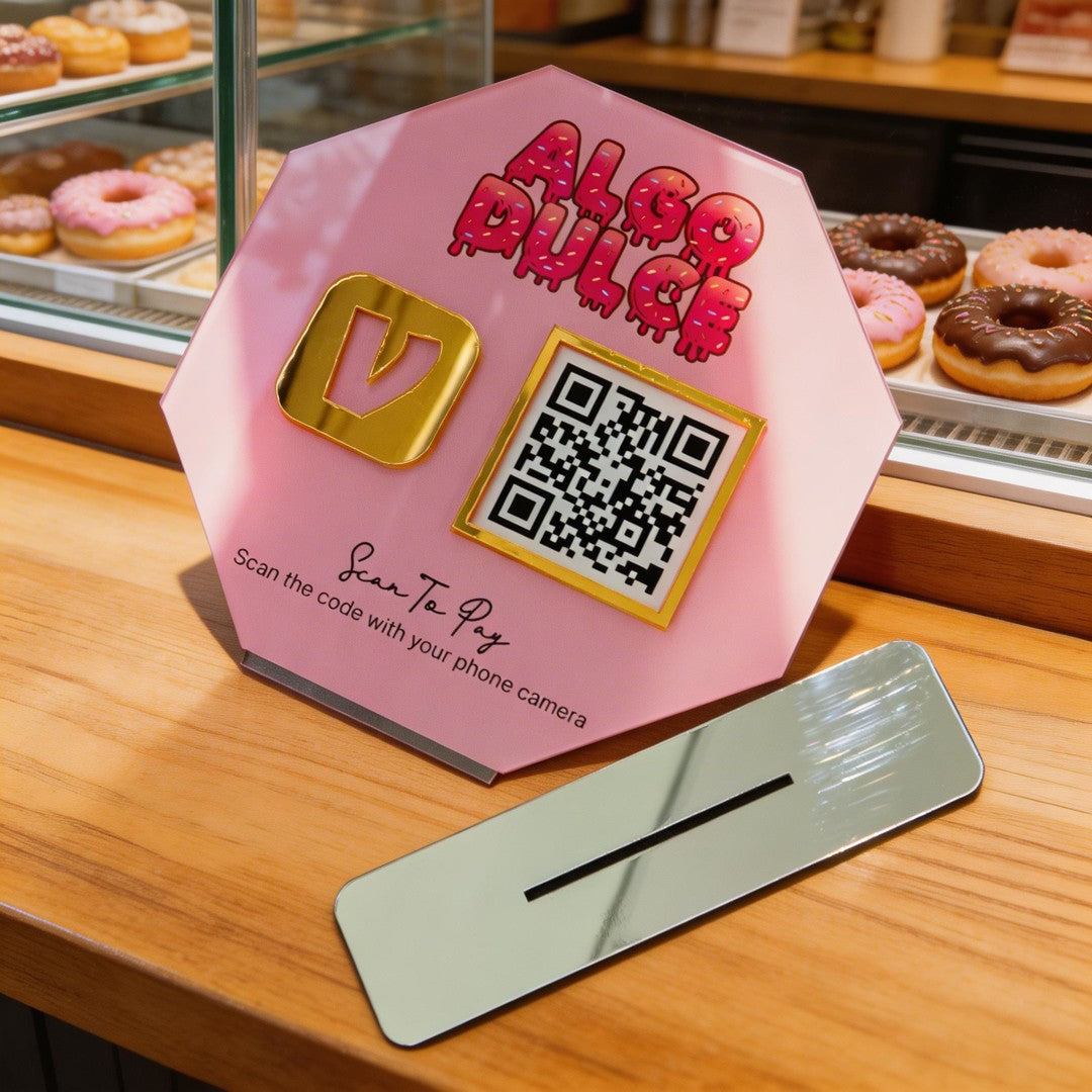 Custom Single QR Code Octagon Stand