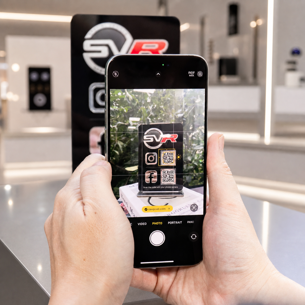 Custom Double QR Code Vertical Rectangle Stand Layout B