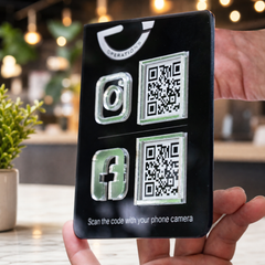 Custom Double QR Code Vertical Rectangle Stand Layout B