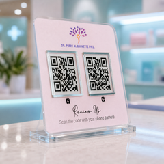Custom Double QR Code Square Stand Layout A