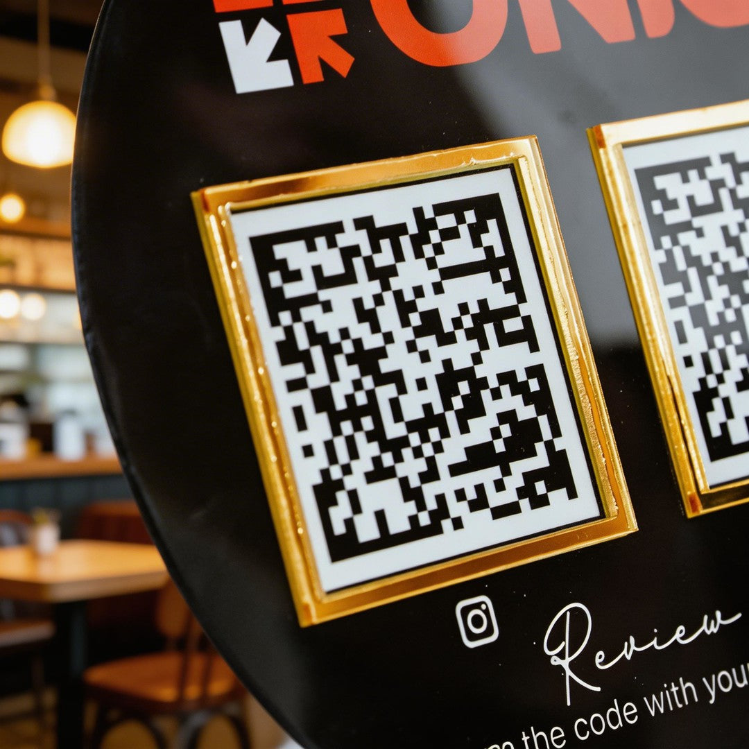 Custom Double QR Code Circle Stand Layout B