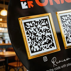 Custom Double QR Code Circle Stand Layout B
