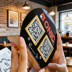 Custom Double QR Code Circle Stand Layout A