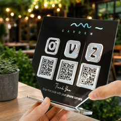 Custom Triple QR Code Octagon Stand