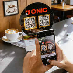 Custom Double QR Code Circle Stand Layout B