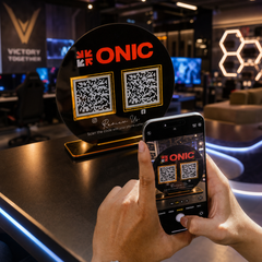 Custom Double QR Code Circle Stand Layout A