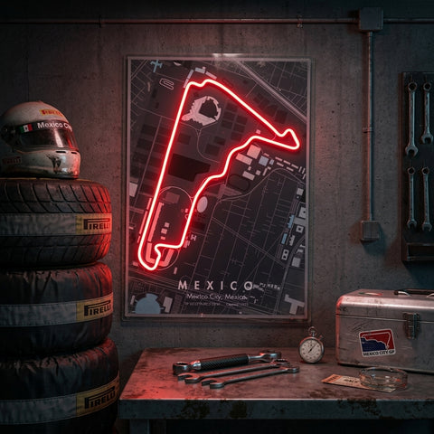 Mexico City Formula F1 Circuit LED Neon Sign Light Pop Art
