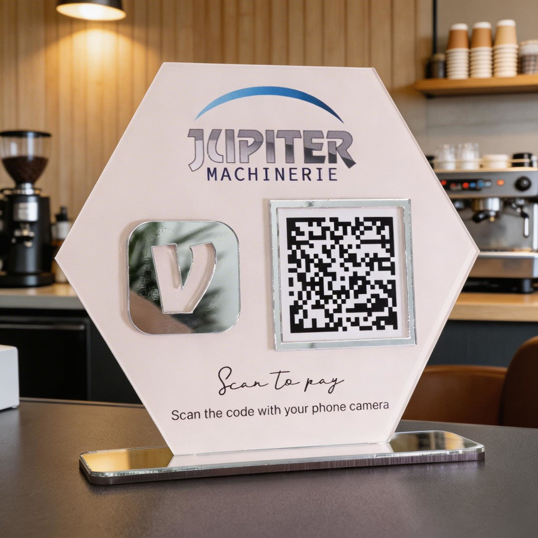 Custom Single QR Code Hexagon Stand