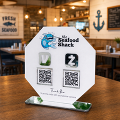 Custom Double QR Code Octagon Stand Layout A