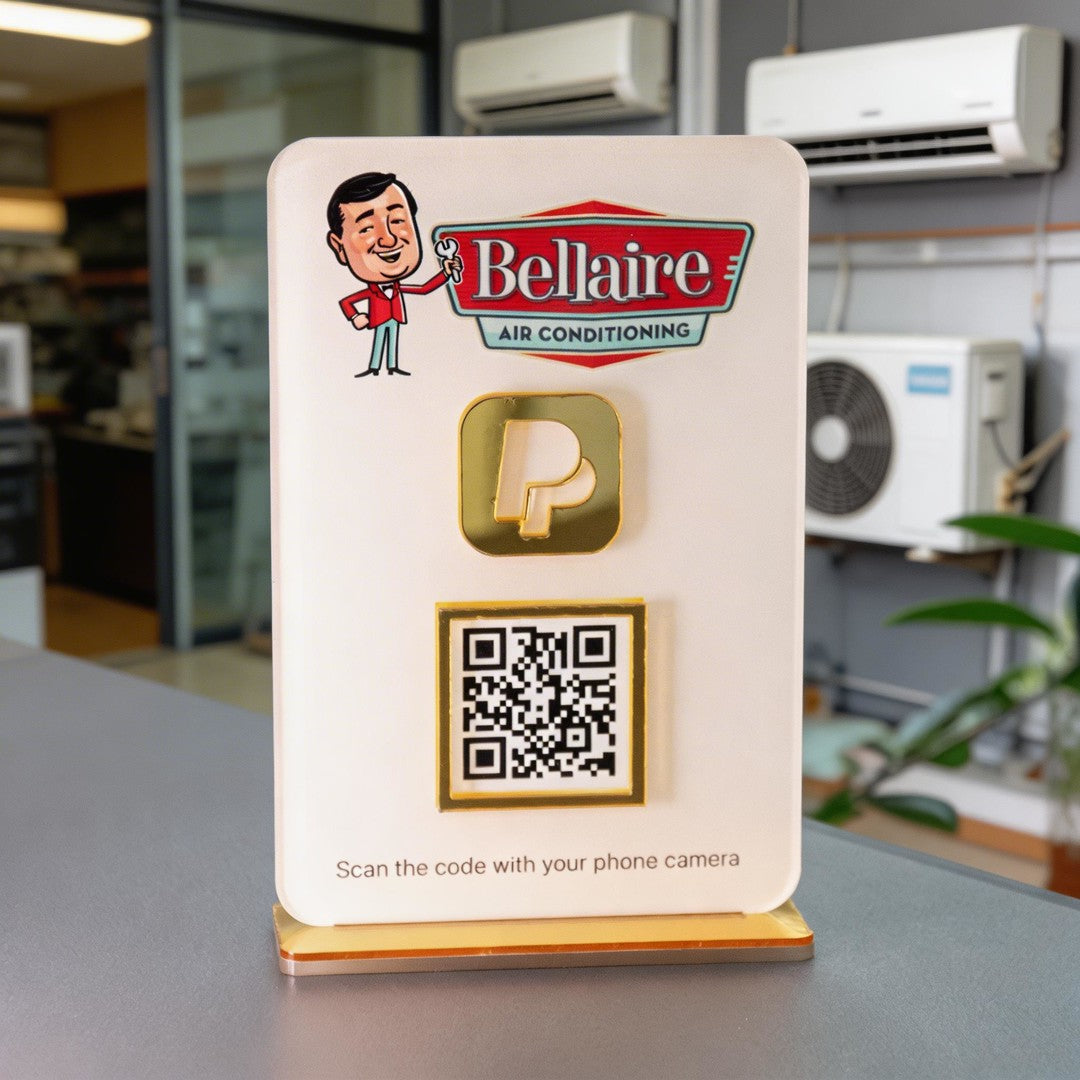 Custom Single QR Code Vertical Rectangle Stand Layout B