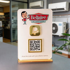 Custom Single QR Code Vertical Rectangle Stand Layout B