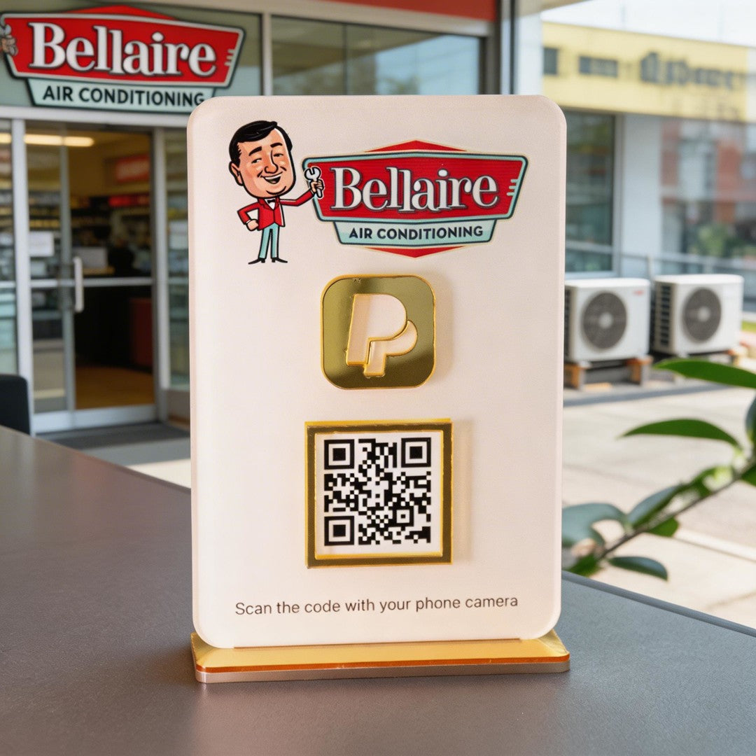 Custom Single QR Code Vertical Rectangle Stand Layout B