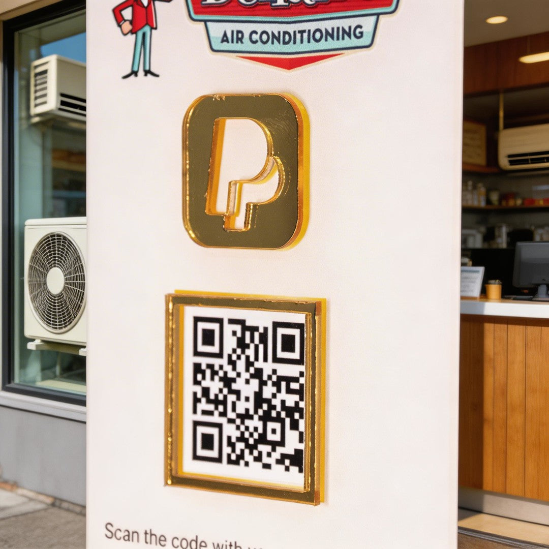 Custom Single QR Code Vertical Rectangle Stand Layout B