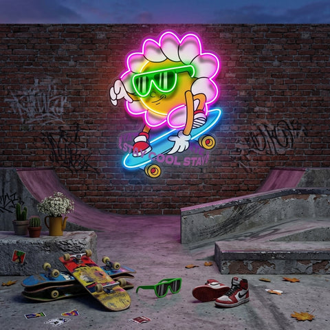 Daisy Flower Groovy LED Neon Sign Light Pop Art