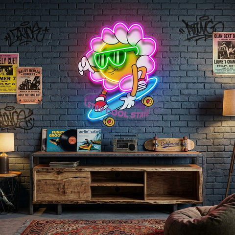 Daisy Flower Groovy LED Neon Sign Light Pop Art