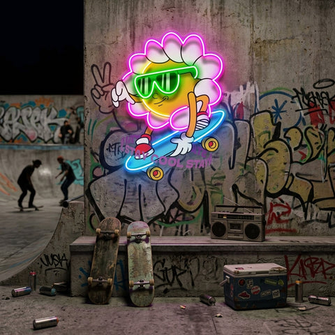 Daisy Flower Groovy LED Neon Sign Light Pop Art