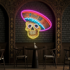 Custom Name Dead Day Party Sugar Skull Or Halloween Holiday Artwork Led Neon Sign Light