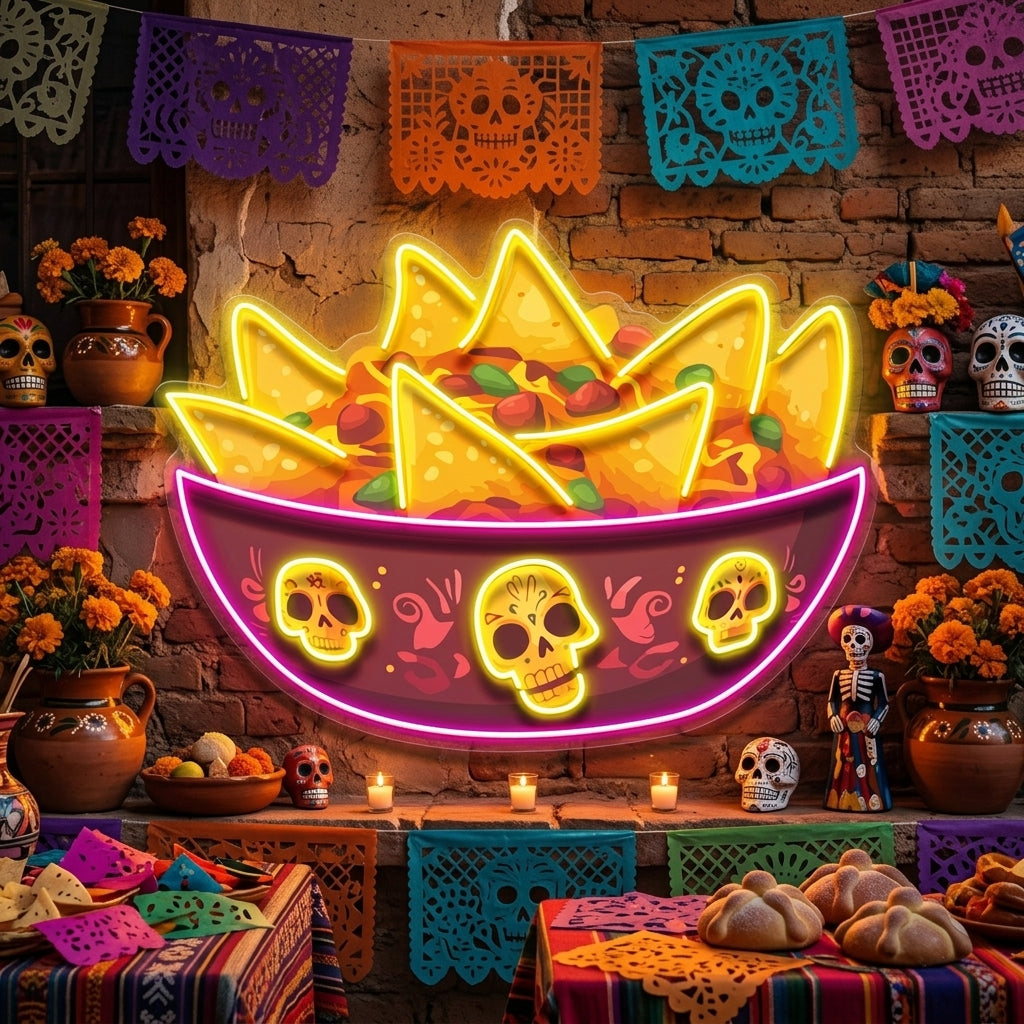 Deadly Delicious Nachos LED Neon Sign Light Pop Art