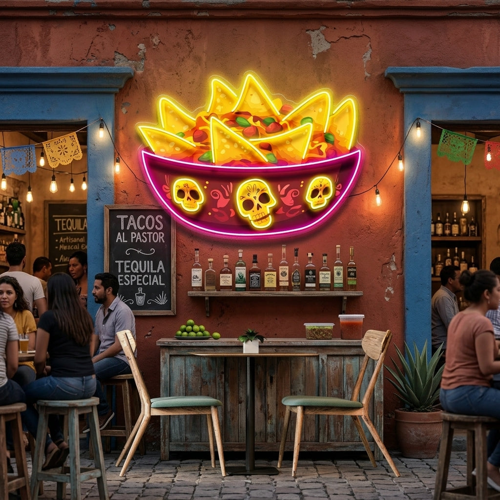 Deadly Delicious Nachos LED Neon Sign Light Pop Art