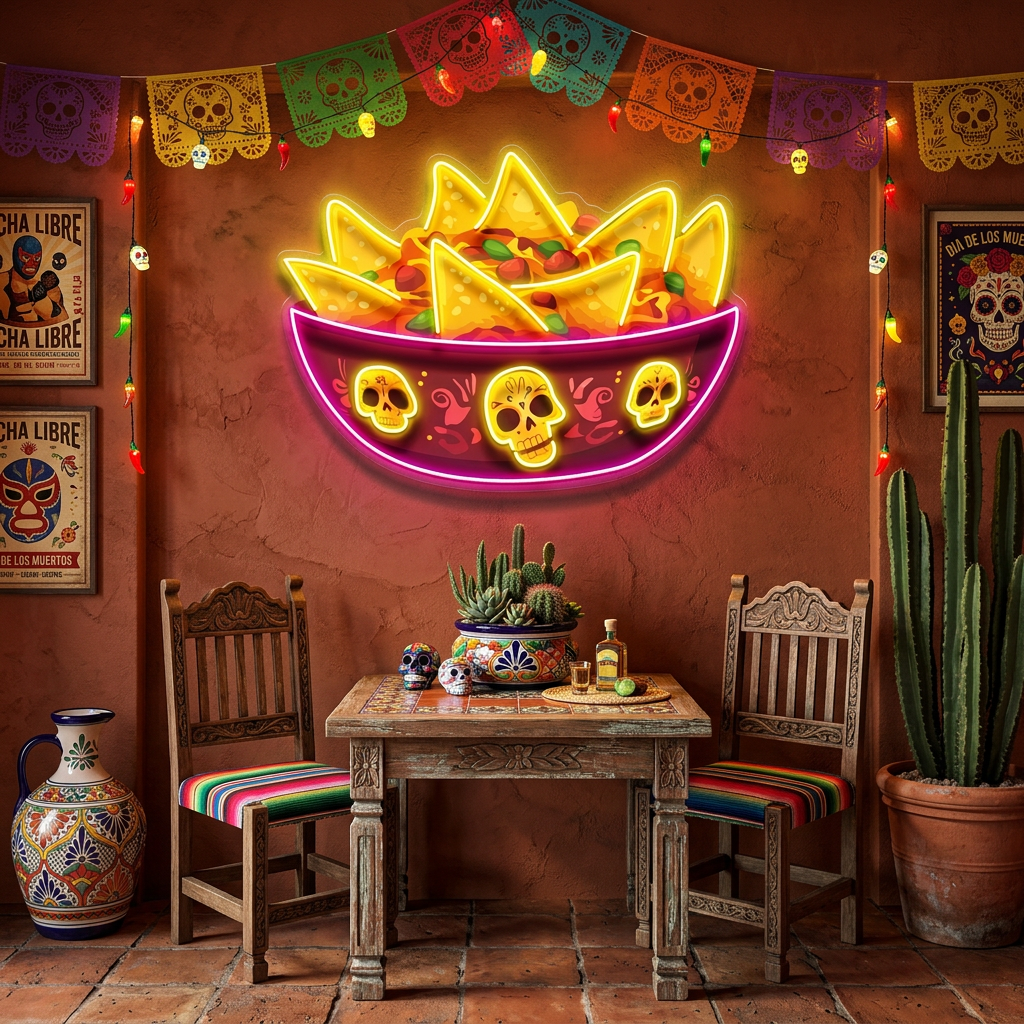 Deadly Delicious Nachos LED Neon Sign Light Pop Art