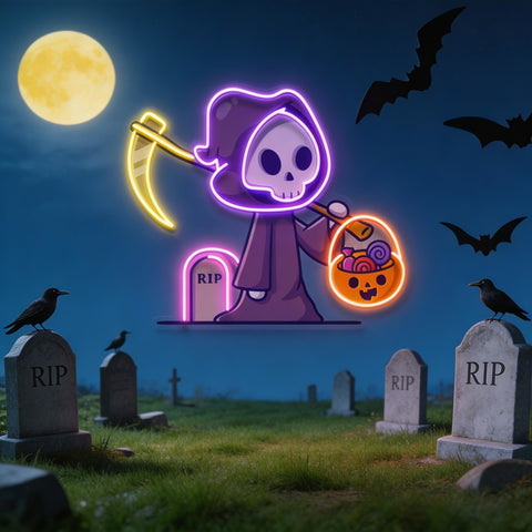 Death Halloween Artwork Led Neon Sign Light