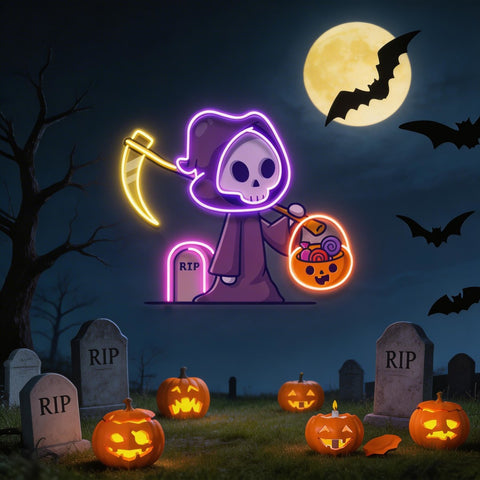 Death Halloween Artwork Led Neon Sign Light