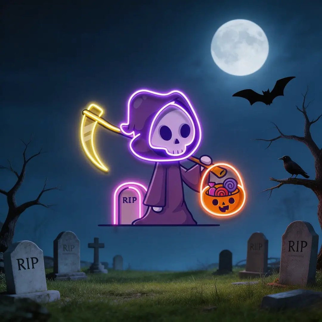 Death Halloween Artwork Led Neon Sign Light