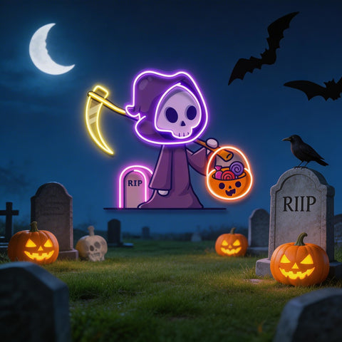 Death Halloween Artwork Led Neon Sign Light