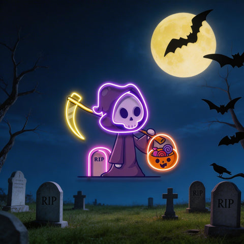 Death Halloween Artwork Led Neon Sign Light