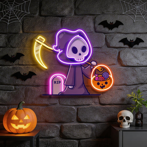 Death Halloween Artwork Led Neon Sign Light