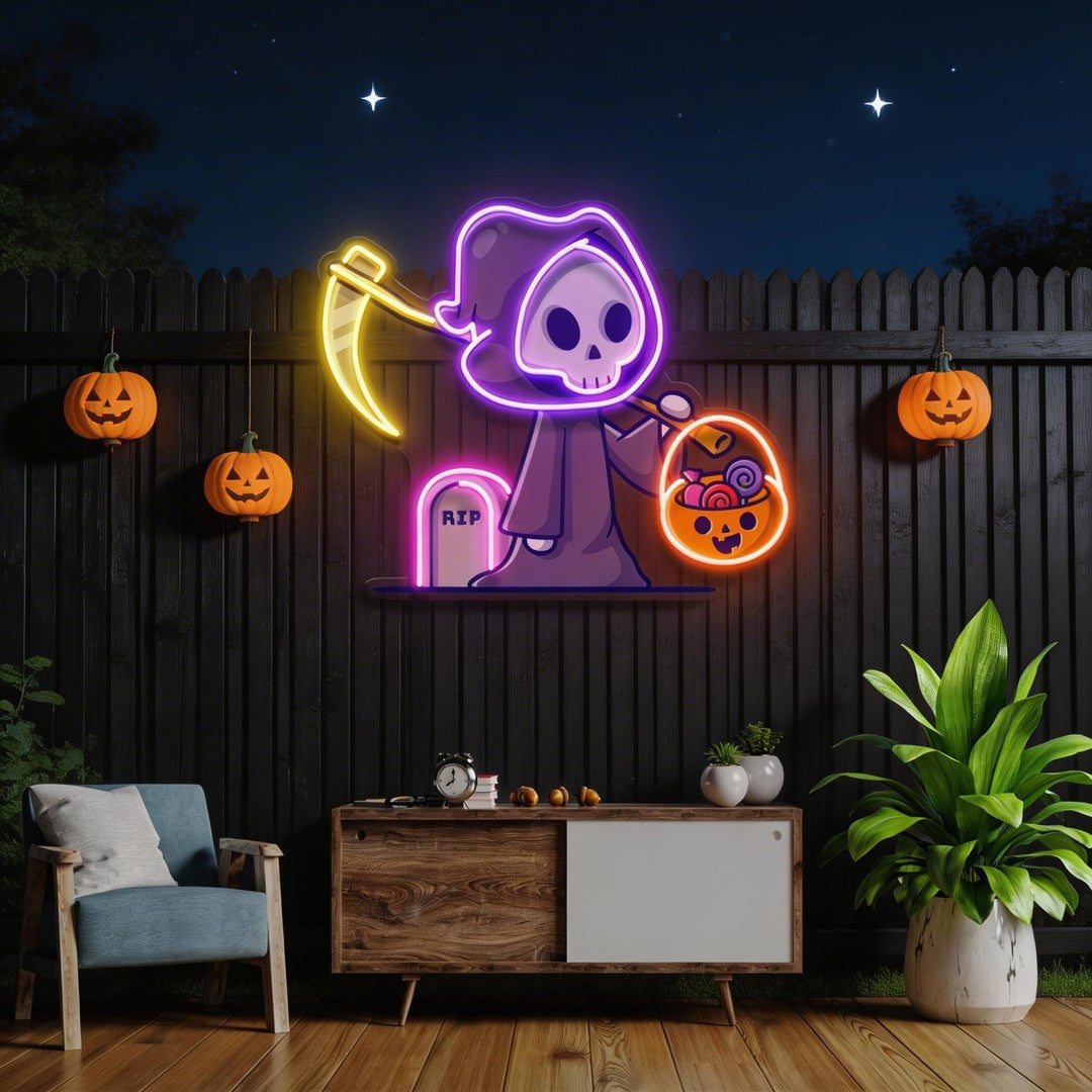 Death Halloween Artwork Led Neon Sign Light