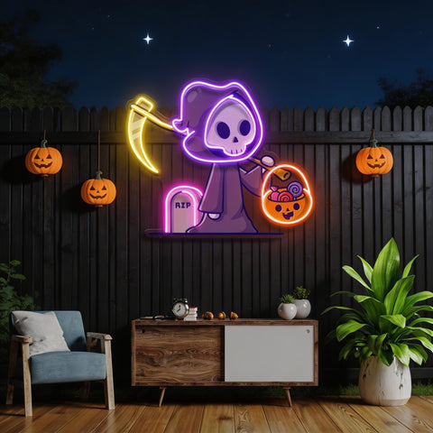 Death Halloween Artwork Led Neon Sign Light