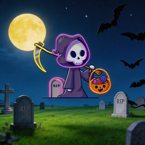 Death Halloween Artwork Led Neon Sign Light