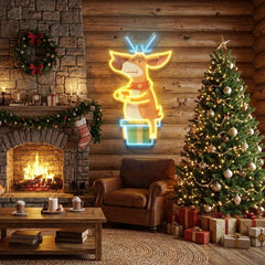 Deer On Gift Art Work Led Neon Sign Light