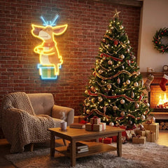 Deer On Gift Art Work Led Neon Sign Light