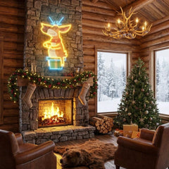 Deer On Gift Art Work Led Neon Sign Light