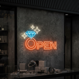 Diamond Open Indoor Neon Sign Business Wall Decor Art
